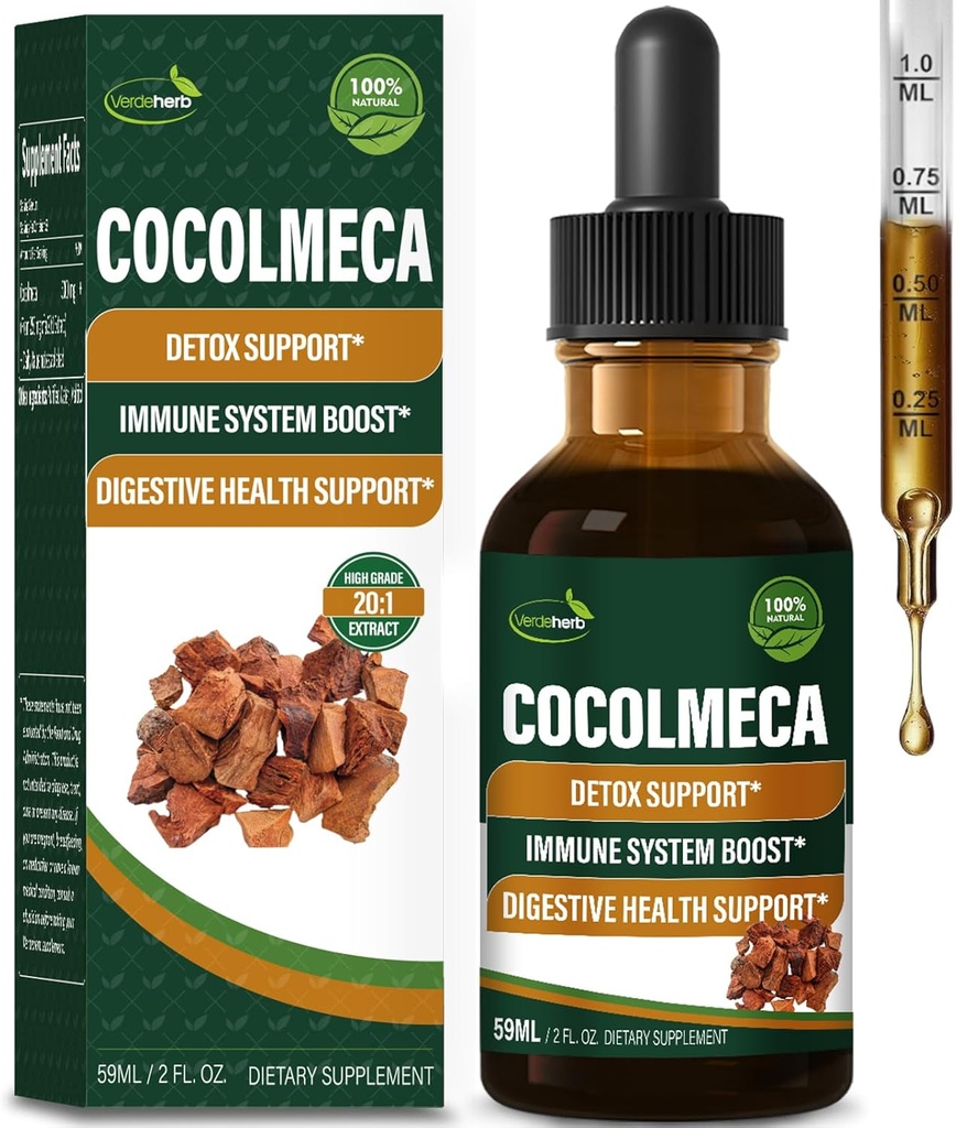 Cocolmeca Bark Liquid Drops, Nature Herbal לחלץ תוספת תמיכה גוף Detox ניקוי, מערכת החיסון Boost & Digestive בריאות. Gotas de Cocolmeca 2oz