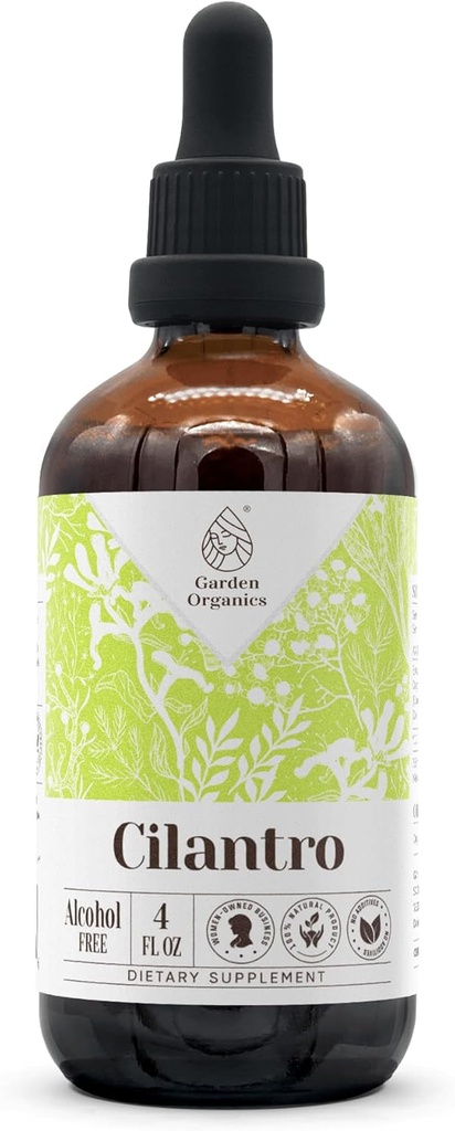 Cilantro אלכוהול-Free Natural Tincture לחלץ, Immune System Booster, טיפות נוזלים עשויים מ-100% Cilantro Dried Leaf (4 floz)