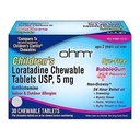 om Children's Loratadine Chewable, Dye Free, Bubblegum, non-Drowsy 24h הקלה של Sneezing, Runny Nose, Watery Eyes, Itchy גרון או Nose, Antihistamine, Indoor & חיצונית אלרגיות, 5 מ"ג, 30 טבליות