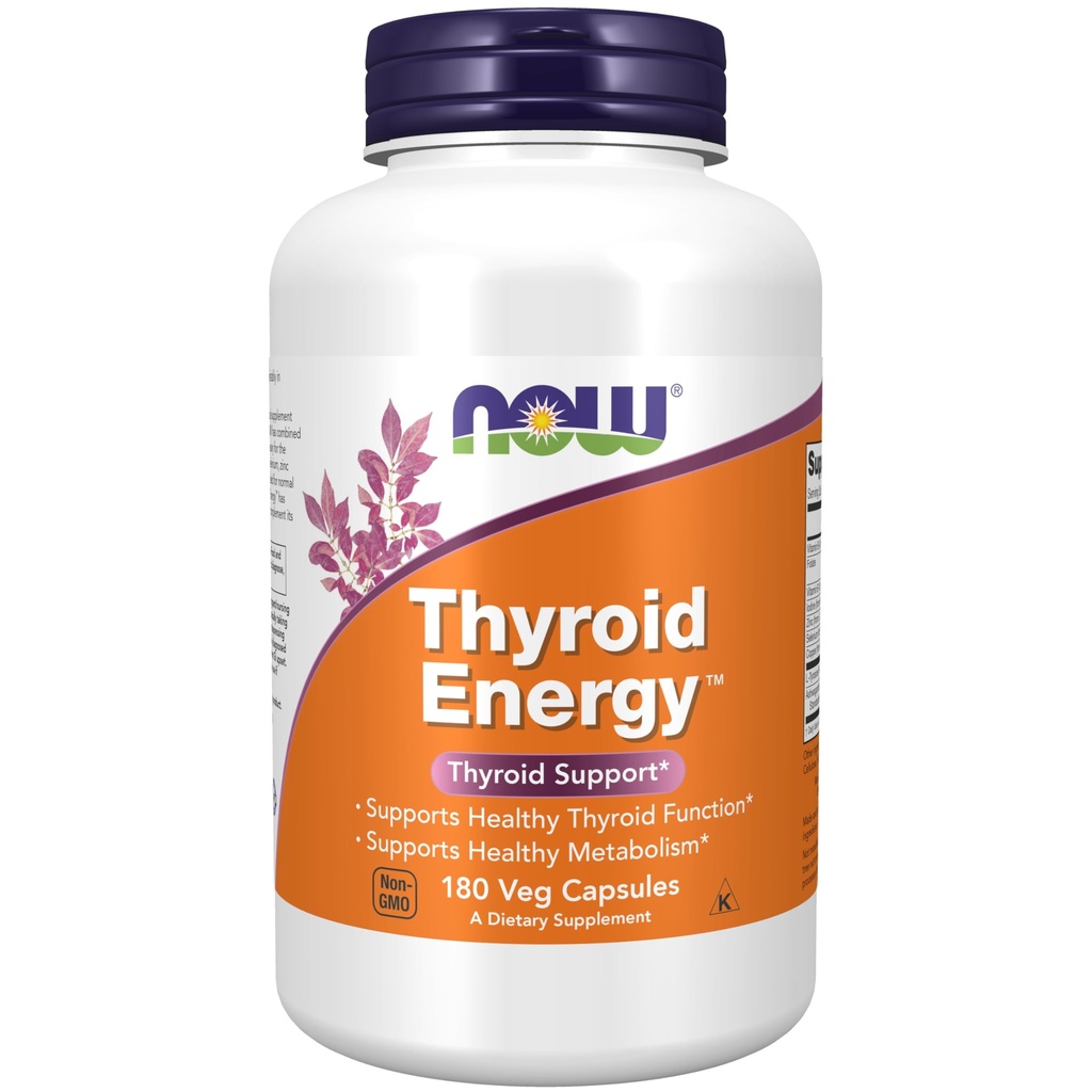 תוספי מזון עכשיו, Thyroid EnergyTM, Iodine ו Tyrosine בתוספת Selenium, Zinc ו Copper, 180 ואג קפסולות