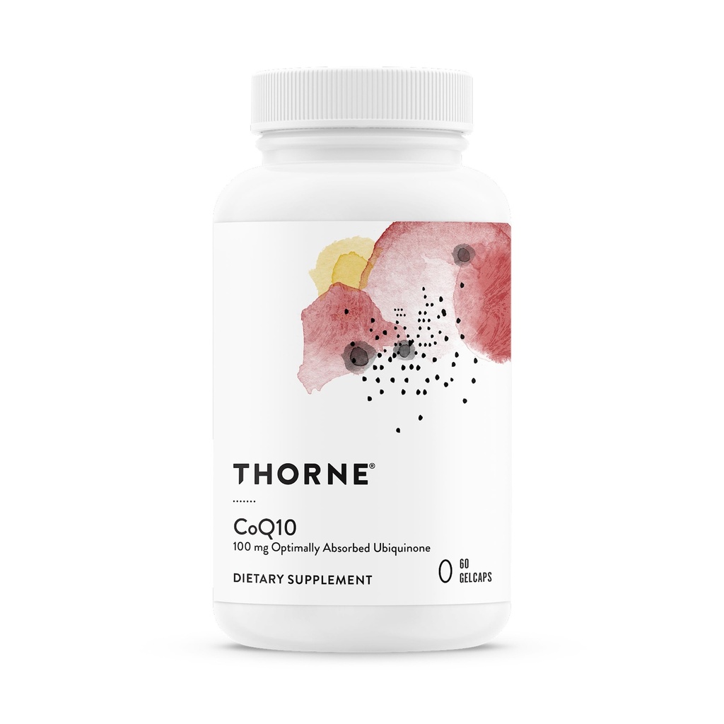 THORNE - CoQ10 - 100mg Optimally Absorbed Ubiquinone תוסף - תמיכה בריאות הלב, תפקוד המוח, ייצור אנרגיה סלולרי והזדקנות בריאה * - מוסמך צד שלישי - Gluten-Free - 60 Softgels