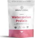 Sprout Living Simple Watermelon Seed אבקת חלבון, 12 אבקת חלבון צמחי אורגני מבוסס צמחי ללא ממתקים מלאכותיים, לא חלב, non-GMO, טבעוני, Gluten Free, Keto Drink (10 oz)