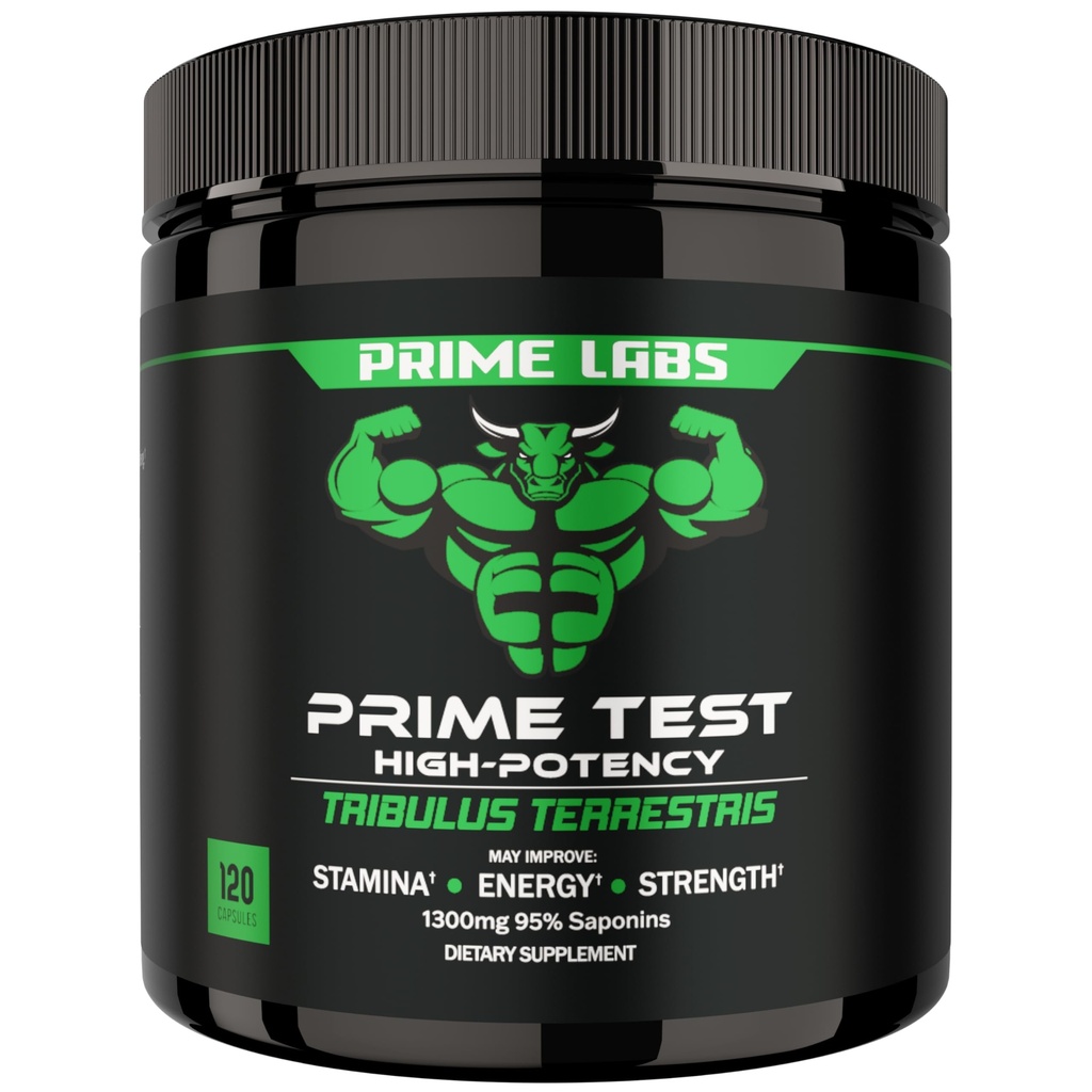 פריים מעבדות Tribulus Terrestris עבור גברים 1300 מ"ג - משופרת עם 95% Saponins - אנרגיה, Vitality, כוח - 120 הרוזן