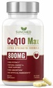 CoQ10 Powerful Antioxidant תוסף 800 מ"ג, 60 קפסולות, 1-Month אספקה עם ויטמין Q10 ותוספים