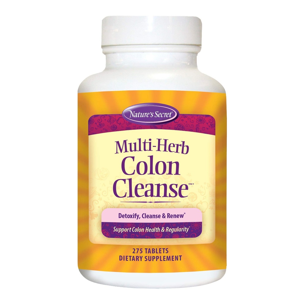 האותיות הקטנות של Nature's Secret Multi-Herb Colony Cleanse, 275 Tablet