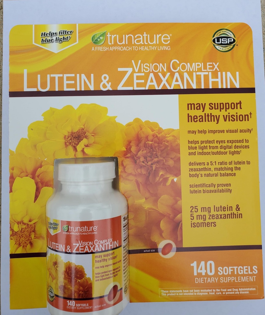 Tru-Nature Vision Complex Lutein & Zeaxanthin, a Bundle של 140 Softgels