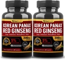 Panax Red Panax גינזנג אומגה 2 Pack, Panax גינזנג תוספי, 2 Value Pack 3140mg (Ginsenoside 5%)