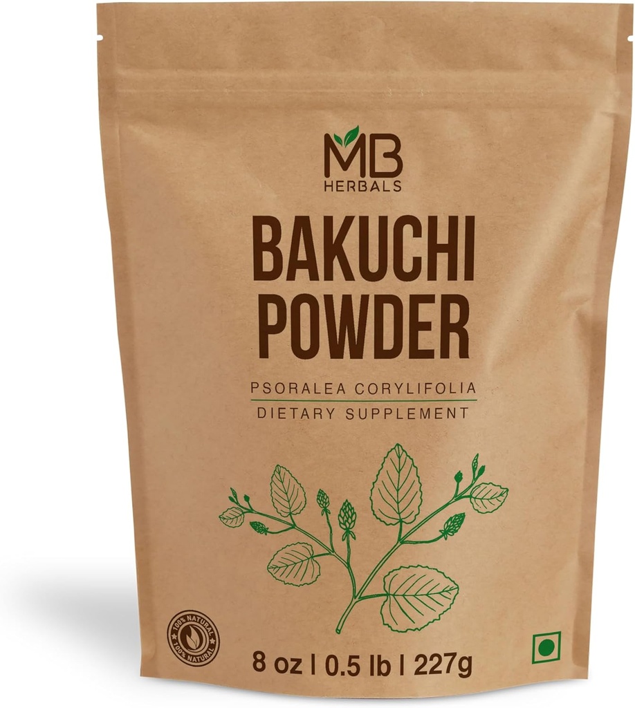 MB Herbals Bakuchi אבקת 8 oz / 227 גרמה | Psoralea corylifolia Seeds אבקת