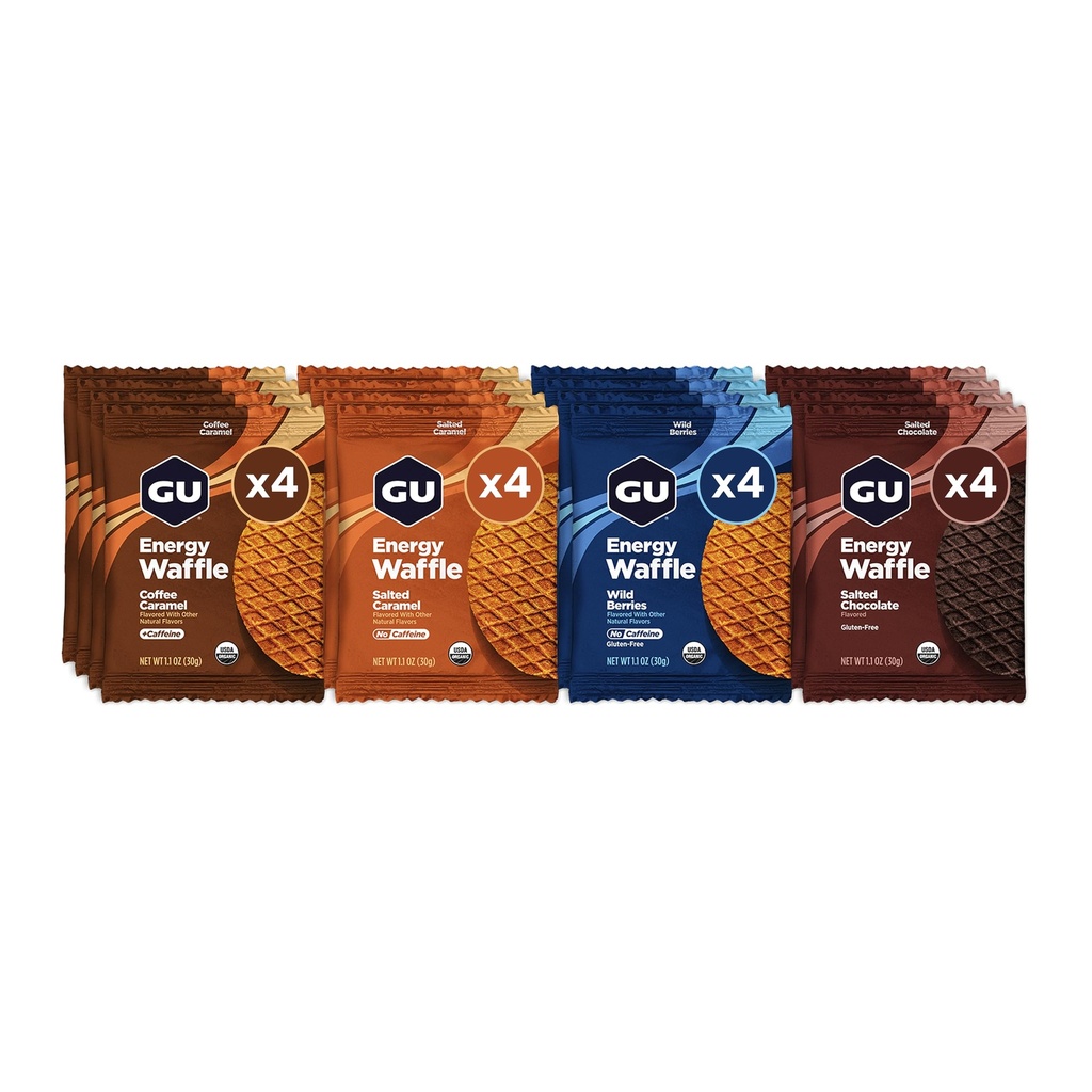אנרגיית ה-Guy Stroopwafel Variety Pack Sports Nutrition Waffle, Caffeine Included, and Kosher Milk, On-The-Go Energy for Any Workout, 16 Count