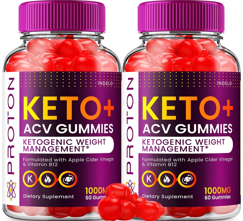 (2 Pack) Proton Keto ACV חניכיים מתקדמות, Proton Keto + ACVmies 1000 מ"ג, חלבון Apple Cider Vinegar Gummy Proton Gummies ביקורות, Proton Keto+ACV ויטמין B12 (120 חניכיים)