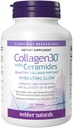 Webber Naturals Collagen30 עם Ceramides, Bioactive Collagen Peptides, 120 טבליות, הידרינג Glow, מסייע לשפר את הפחתת העור, אלסטיאלטי ו- Smoothness, non GMO, חלב וגלוט חינם חינם