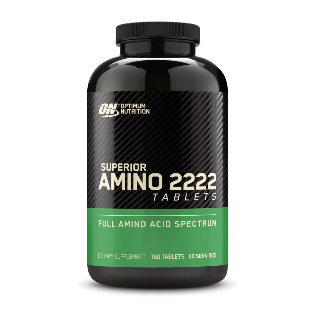 Optimum Nutrition Superior Amino 2222 טבליות, Complete Essential Amino Acids, EAAs, 160 Count