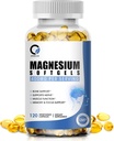 מגנזיום Glycinate קפסולות, High Absorption Magnesium Glycinate 400 מ"ג עם ויטמין B6 & D3 Magnesium Complexs Softgels עבור שריר, העצם & אנרגיה תמיכה לא-GMO 120 טבעוני הרוזן