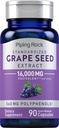 Piping Rock Grape Seedמיצוי קפסולות | 16,000 מ"ג | 90 Pills | Vitis Vinifera תוסף