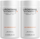Codeage Liposomal ויטמין C 1500 מ"ג עם Zinc, Elderberry, Citrus Bioflavonoids Grapeפרי, לימון, אבקת אורנג ', Quercetin & Rose HIPS פירות - תוספת טבעונית - Non-GMO, גלולות טבעוניות - 2 Pack Packs - 2 Packs - 2 Packs - 2 Pack