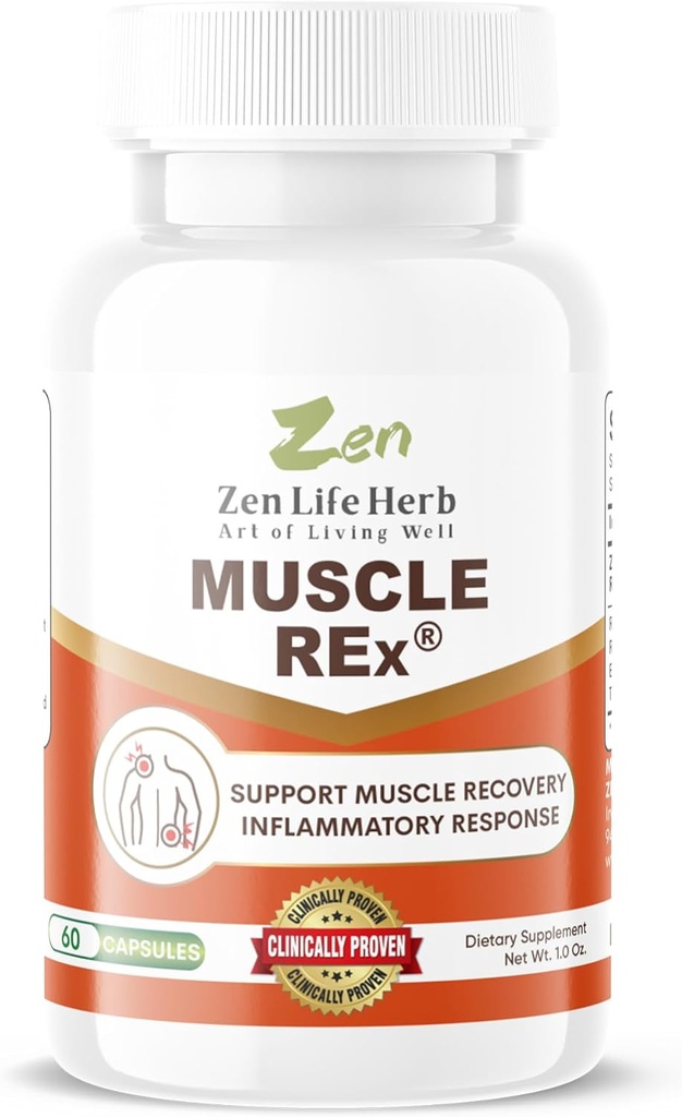 ZEN Life HerB שרירים REx - משותף, שרירים ותמיכה - להירגע Aches & Chronic Discomfort צמחים מבוסס תוסף (60 קפסולות)