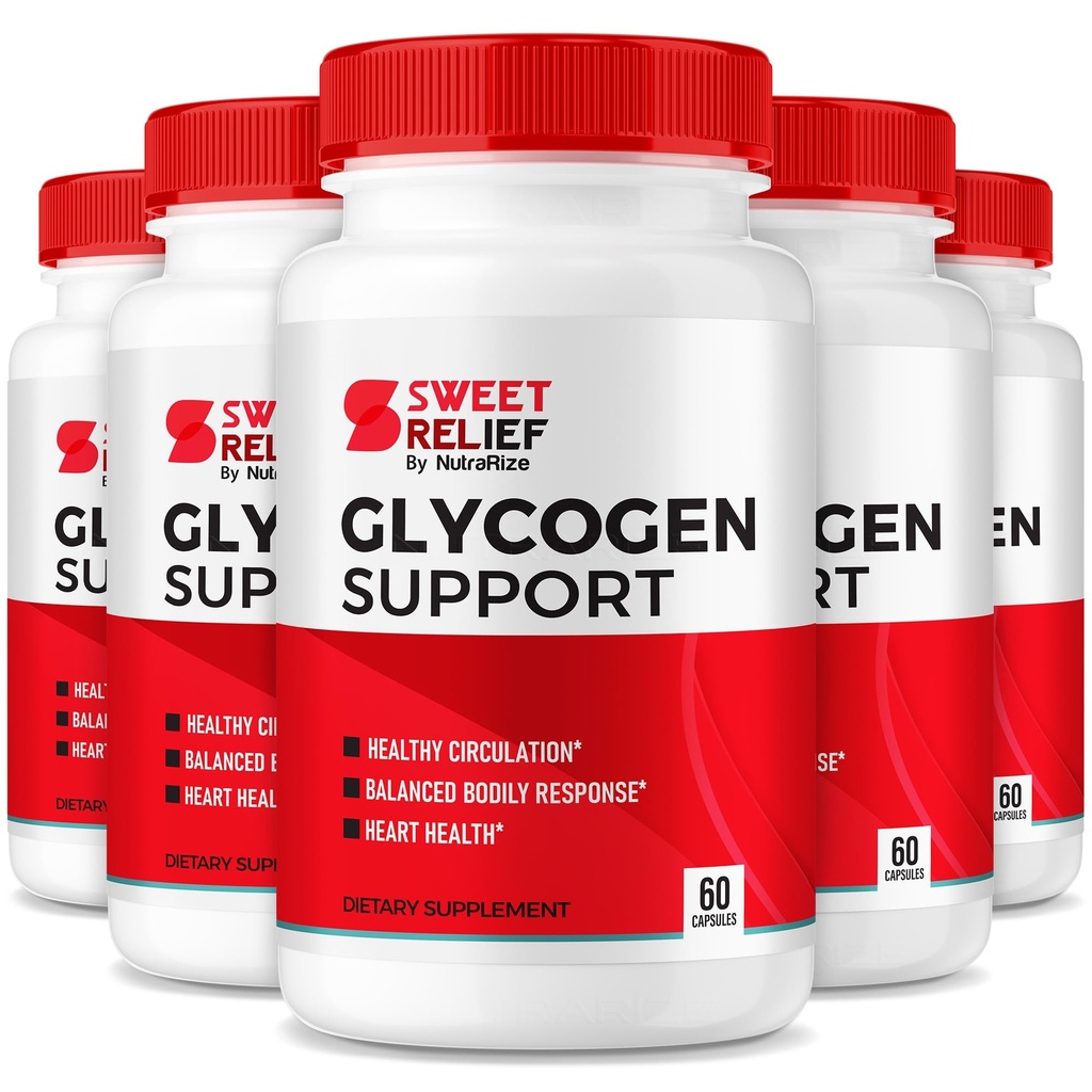 NutraRize (Pack of 5 Sweet Relief Glycogen Support - glycogen כמוסות Glycogen, Blood Vessel ניקויer, פורמולה מתקדמת עבור בריאות כללית, ביקורות (300 קפסולות)