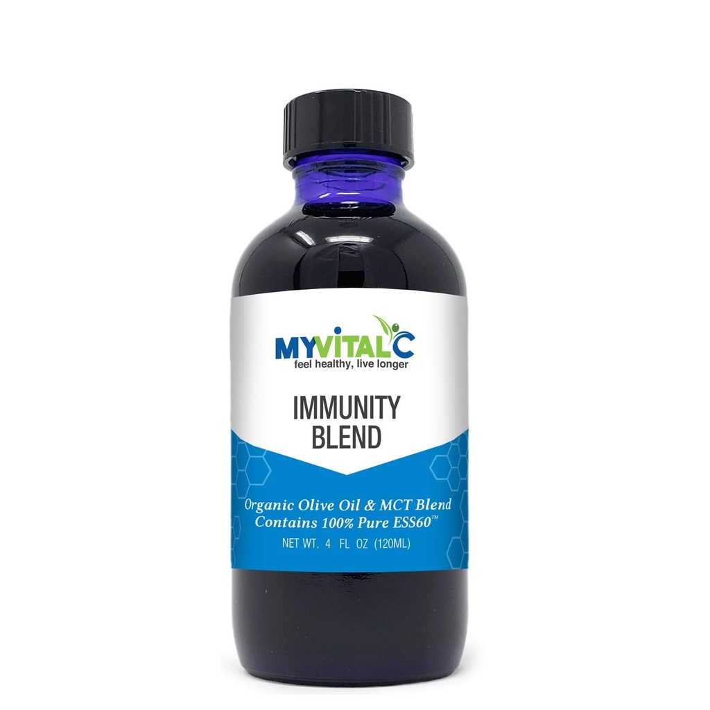 MyVitalC Immunity Band in Organic תוספת שמן ו- MCT תערובת תוסף 120 ML - Pure ESS60 for Nootropic - Focus - Sleep - Antioxidant - אנרגיה - Longevity & Immunity