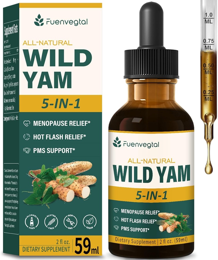 All Herbal Liquid Drops, Wild Sea Extract with Chaste Berry, Fenugreek, Black Cohosh for Menopause Relief & PMS תמיכה.