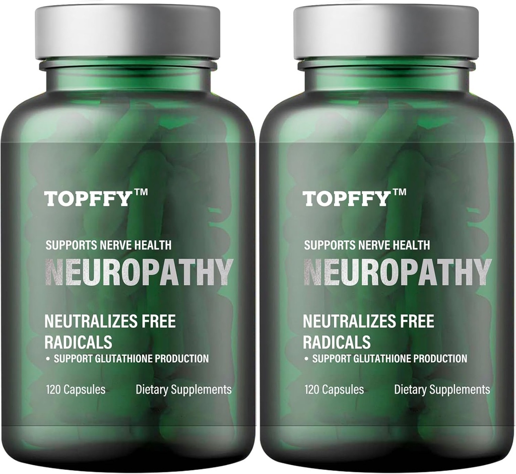 תערובת נוירופתיה ל- Nerve Discomfort הקלה, עם 600 מ"ג Alpha Lipoic Acid - Benfotiamine, ויטמינים עצביים טבעיים כוח מקסימלי, אמין עבור רגליים, ידיים, אצבעות, Legs Toe