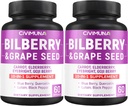 טבליות Bilberry עם Bilberry, Grape Seed, Carrot, Elderberry ועוד - 120 קפסולות עבורr 4 חודשים אספקה (Pack of 2)