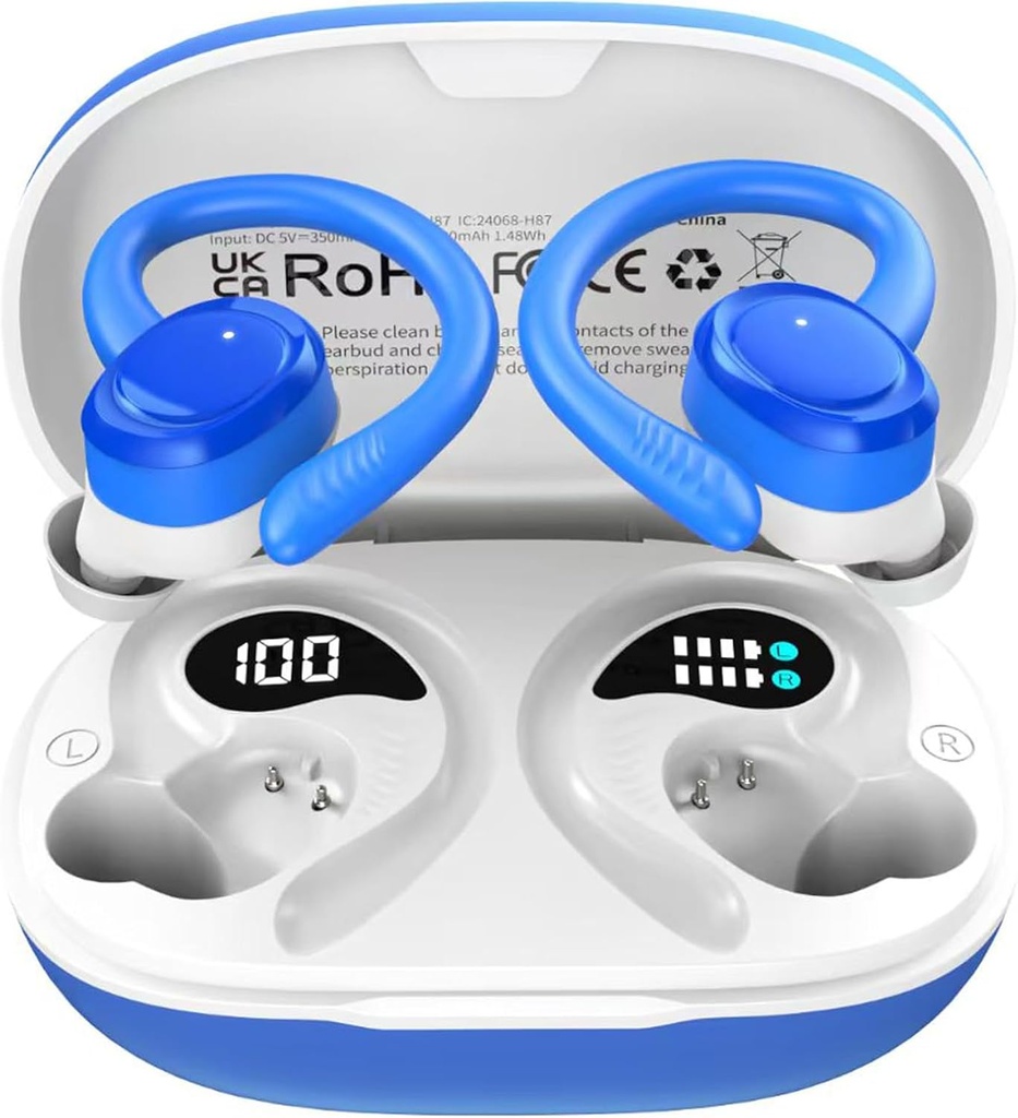 Wireless אוזניות Bluetooth Buds, LED Display IPX7 מים עמידים