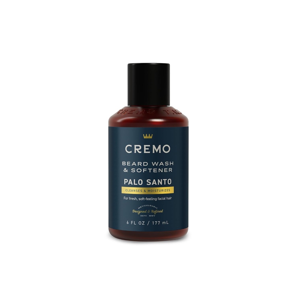 Cremo Palo סנט (Reserve Collection) Beard Wash & Softener, Moisturizing, סגנונות ומצמצמצמצת את כל אורך השיער הפנים, 6 Fluid Oz