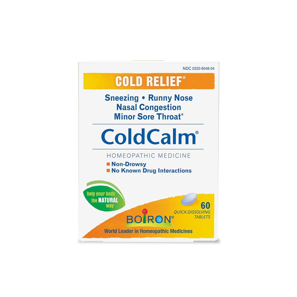Boiron ColdCalm Tablets for Relief of Common Coldתסמינים כגון Sneezing, Runny Nose, Soreגרון ו- Nasalungestion - Non-Drowsy - 120 Count (2 Pack)