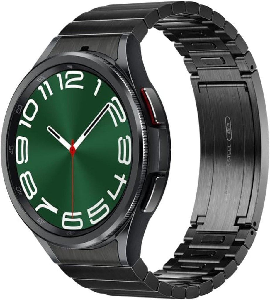 SAMSUNG Galaxy Watch 6 Bespoke Edition 47mm בלעדי Bluetooth Smartwatch, בריאות, כושר, שינה, Heart Rate Tracker, משופר סוללה, Sapphire Crystal Glass, US Version, Link Bracelet Band, Black Black Black Black, Sleep, Heart Rate Tracker, Heart Rate Tracker, משופר סוללה משופרת, Sapphire Crystal Glass, US Version