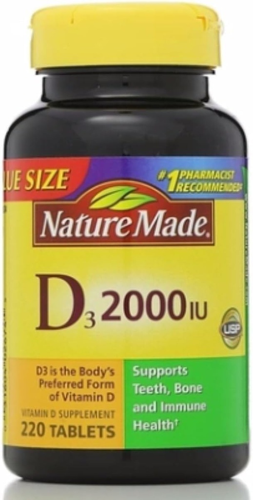 הטבע עשה D3 2000 IU Tablet 220 ea (Pack of 2)