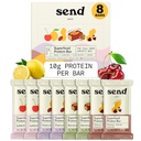 שלח Bars Plant-based fat Bars, עם ירוק (Variety Pack, 8 Bars) - רק רכיבים אמיתיים, אפס הוסיף סוכר, ללא חלב
