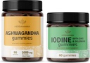 HerBAMAMA Ashwagandha ו- Iodine Kit - Bundle של 2000 מ"ג Ashwagandha Root & Potassium Iodine, Zinc ו Selenium Gummies - טבעוני, non-GMO, Gelatin-Free - 2 Pack & Potassium Iodine, Znc and Selenium Gummies - טבעוני, non-GMO, Gelatin-Free - 2 Pack