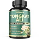 Satoomi 9in1 Tongkat Ali Root לחלץ 200:1 - Ashwagandha, Tribulus Terrestris - 150 קפסולות במשך 5 חודשים - כוח תמיכה, אנרגיה ובריאות Immune