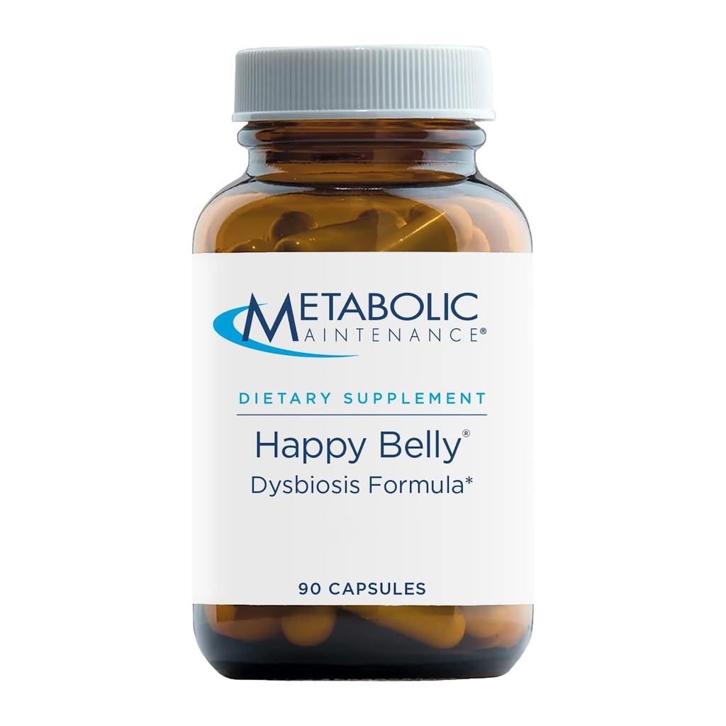 תחזוקה מטאבולית Happy Belly - Gut, GI + Detox תמיכה עם Caprylic Acid, Black Walnut, Olive Leaf + Barberry תוסף - עזרה לשמור על בריאות נורמלית + Balance (90 קפסולות)