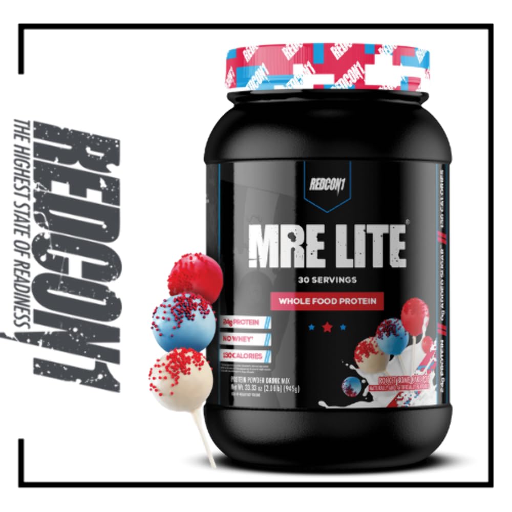 Redcon1 MRE Lite Whole Food Low-Carb Meal החלפת אבקת חלבון - Rocket Bomb Cake Pop (2.11 Lbs. / 30 משרתים)