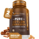 Herbtonics Pure Ceylon Cinnamon כמוסות | מערכת החיסון, ניהול משקל בריא | Non-GMO, Gluten Free | 1500 Mg - 120 קפסולות