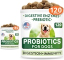 כלב Probiotics Chews Bundle - Gas, Diarrhea, Allergy, Constipation, Upset Stomach הקלה, withive Enzymes + Prebiotics - תוספת סיבים צ'וגבל - שיפור, Immunity - 300 Soft Chews