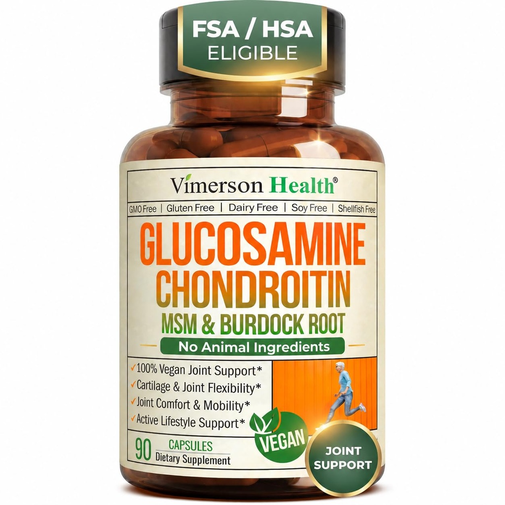 Glucosamine Chondroitin MSM - תוספת תמיכה משותפת לנשים וגברים עם Glucosamine Sulfate 1500 מ"ג, Chondroitin ו MSM - עבור Cartilage, בריאות משותפת וגמישות - 90 קפסולות, טבעוני טבעוני טבעוני טבעוני
