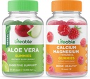 Aloe Vera + Calcium Magnesium, חניכיים בונדלה - גדול Tasting, ויטמין תוסף, Gluten Free, GMO חינם, Chewable