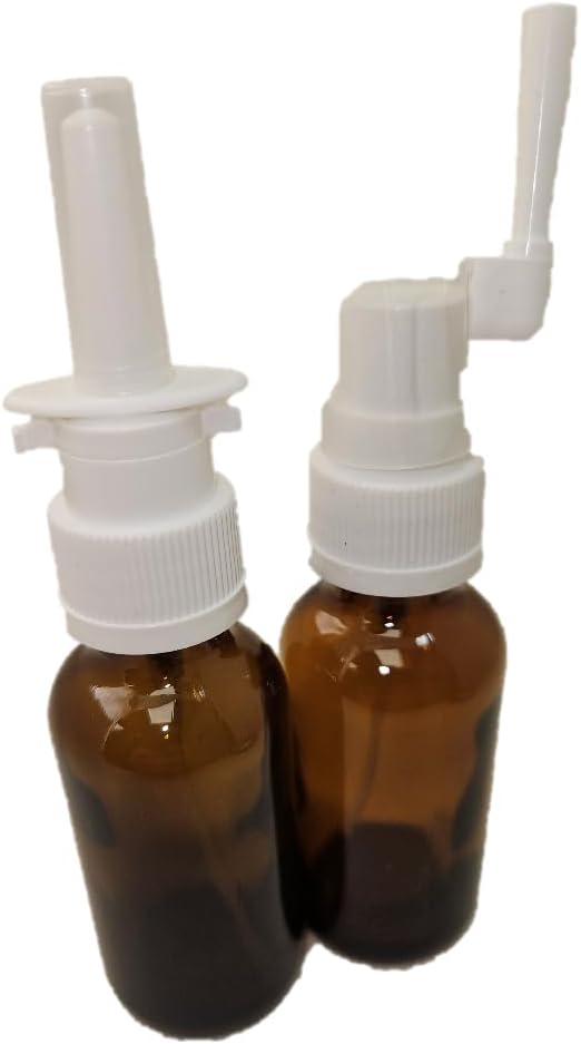 אמבר זכוכית ריקה Nasal ו- Oral Sprayer for Colloidal Silver and Saline Applications, 30 מ"ל ריק (1oz) 2Pack