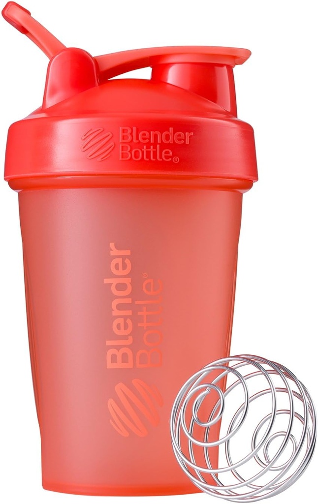 BellerBottle Classic Shaker Bottle Perfect for Protein Shakes and Pre Workout, 20Ounce, Coral
