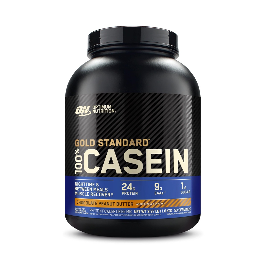 אופטימוסם תזונה זהב סטנדרטי 100% Micellar Casein אבקת חלבון, Slow Digesting, Helps Keep You Full, Overnight שריר התאוששות, שוקולד בוטנים, 4 פאונד (Packaging May Vary)