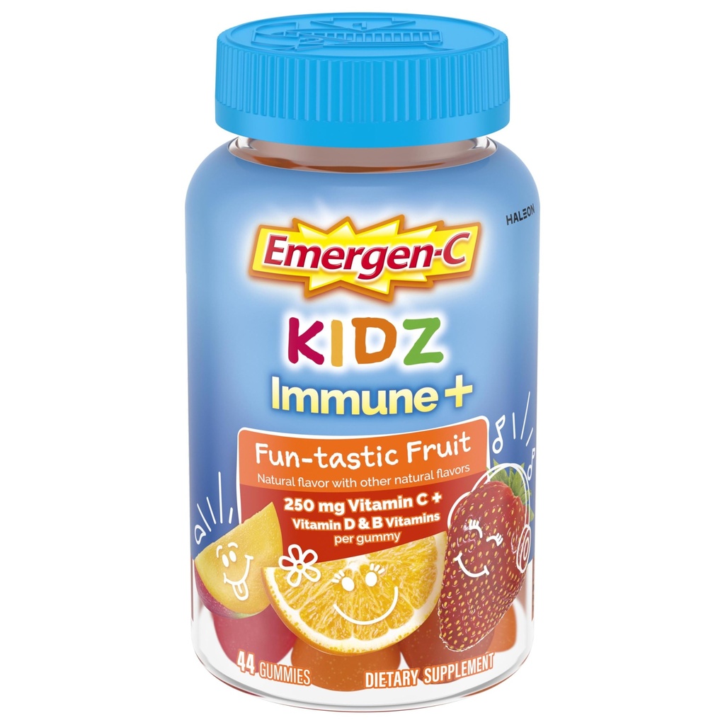 ויטמין C Immune תומך חניכיים פירות 44CT כיף כולל Zinc, Manganese, B ויטמינים ווויטמין D עבור חזרה לבית הספר Essentials
