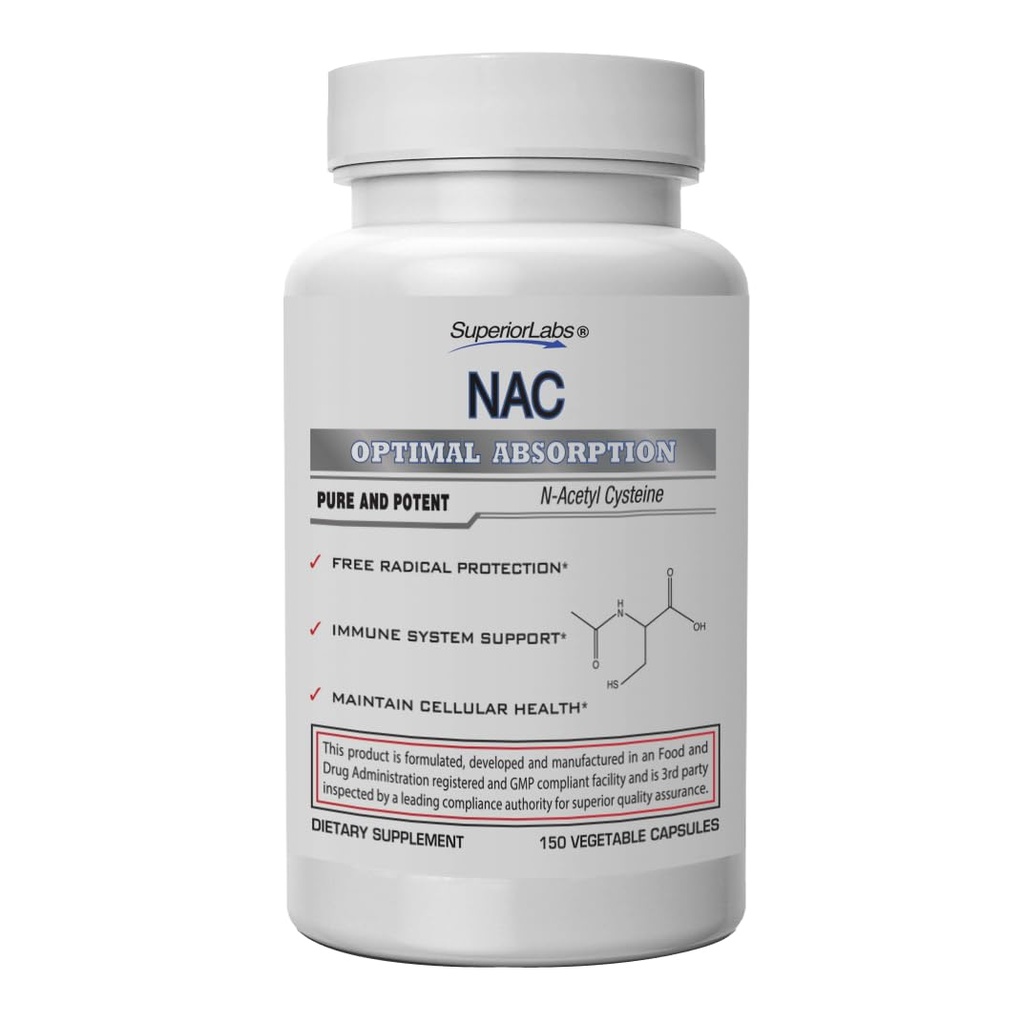 למעלה מעבדות NAC (N-Acetyl Cysteine) 1,200 מ"ג, 150 קפסולות ירקות, תוספת תזונתית עם Selenium, Free Radical Protection, מערכת החיסון הרגילה, שמירה על בריאות תאית