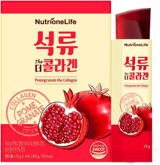 Pomegranate The Collagen Jelly, האישה הקוריאנית Antioxidant 1000mg Low Molecular Fish Collagen Jelly, 18579mg Pure Pomegranate Extract, מכיל Hyaluronic Acid, Elastin