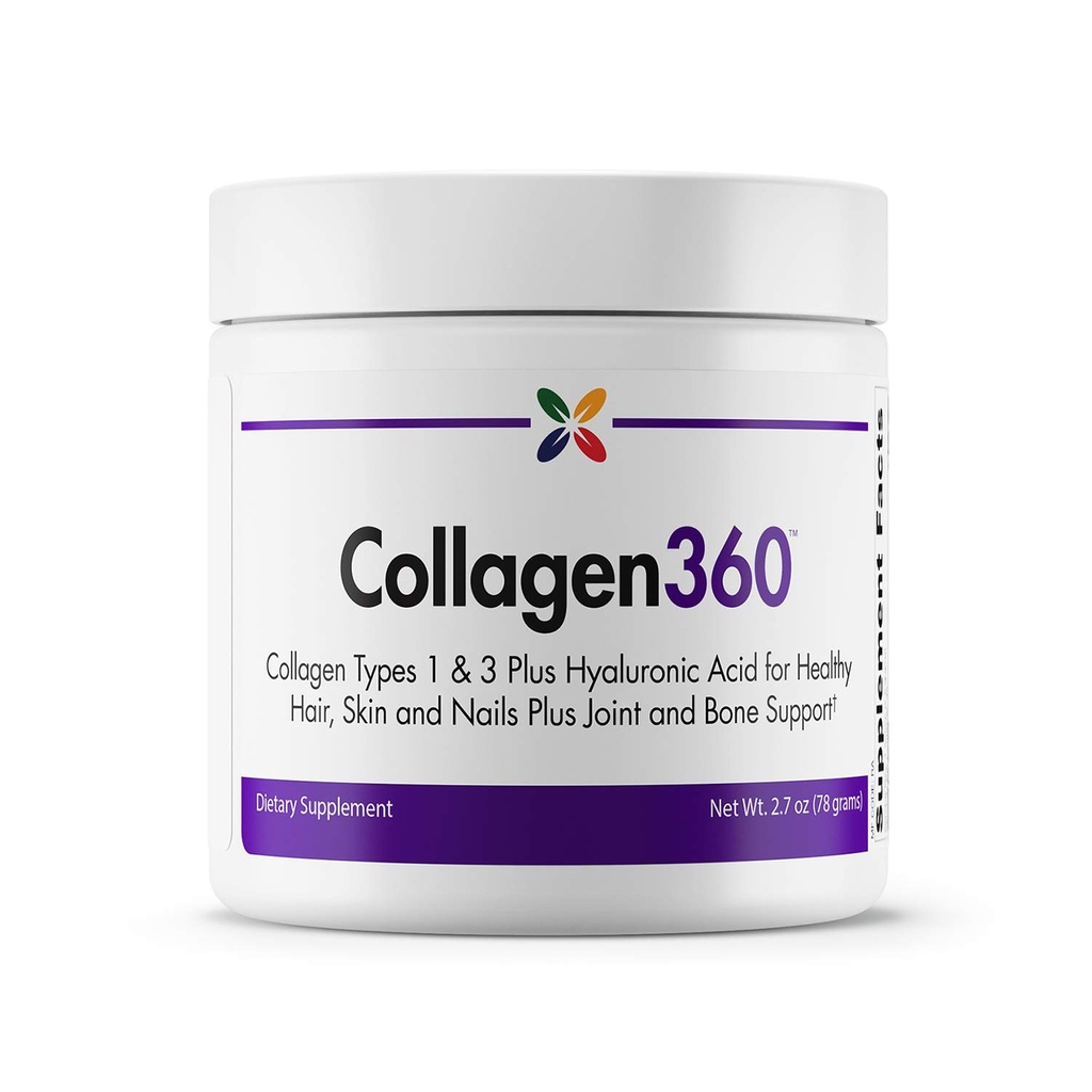 להפסיק Aging Now - Collagen360 עם Hyaluronic Acid - קולג'ן פפטידים אבקה כדי לתמוך שיער בריא, ריחות ועור - עוזר להפחית את הופעת הקווים היפים ו-Wrinkles - אבקת 2.7 Ouncescess