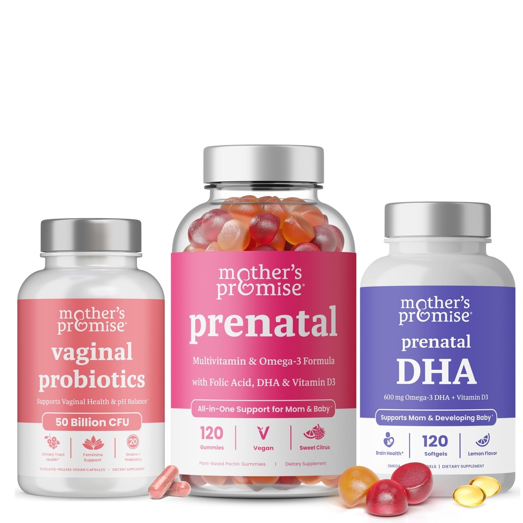 Mother's Promise Vaginal Probiotics + Prenatal DHA & Prenatal ויטמינים