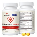 Besibest Ubiquinol CoQ10-600 מ"ג-Softgel, Active Coq10 Ubiquinol תוספת עם ויטמין E & אומגה 3, 6, 9, גבוה Absorption-Coenzyme-Q10, אנטיחמצן כוחני לייצור אנרגיה, נבדק, 60 Counted, 60