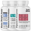Youth & Tonic Bloating Relief with Pre and Probiotics for Water Retention, Occasional Constipation, או Food Digestion with Water Pills ו-Azymes Bundle Pack