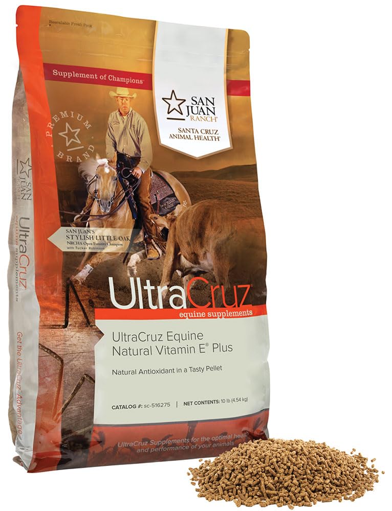 UltraCruz - מספר 516275 Equine Natural ויטמין E Plus תוספת עבור סוסים, 10 lb, Pellet (66 יום אספקה)